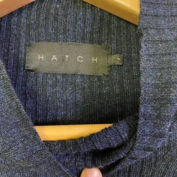 SOLD - Hatch The Penelope Ribbed Knit Midi-Dress Navy/Ink Size 1 (Small, Sz 2-4) - Picture 5 of 6